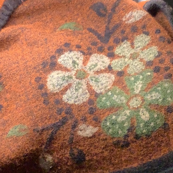 Rust and Black Floral Embroidered Wool Blend Jacket - Picture 12 of 12